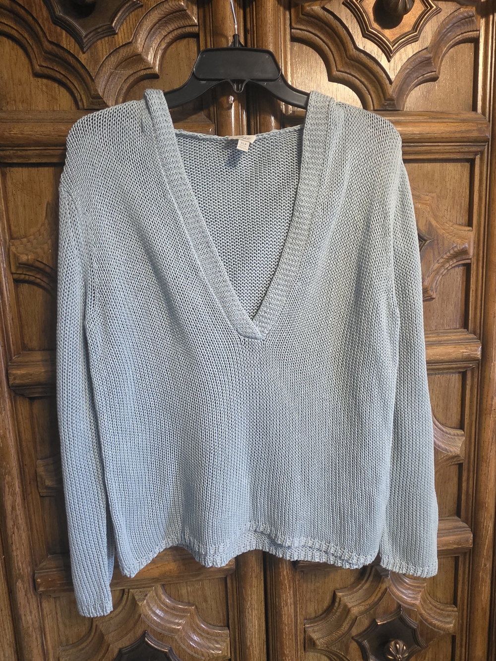 J. Jill Powder Blue V-Neck Knit Sweater